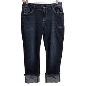 Earl Jeans Straight Cuff Stretch Dark Wash Womens Size 16